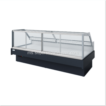 Square Front Sliding Deli Display Chiller Untuk Supermarket